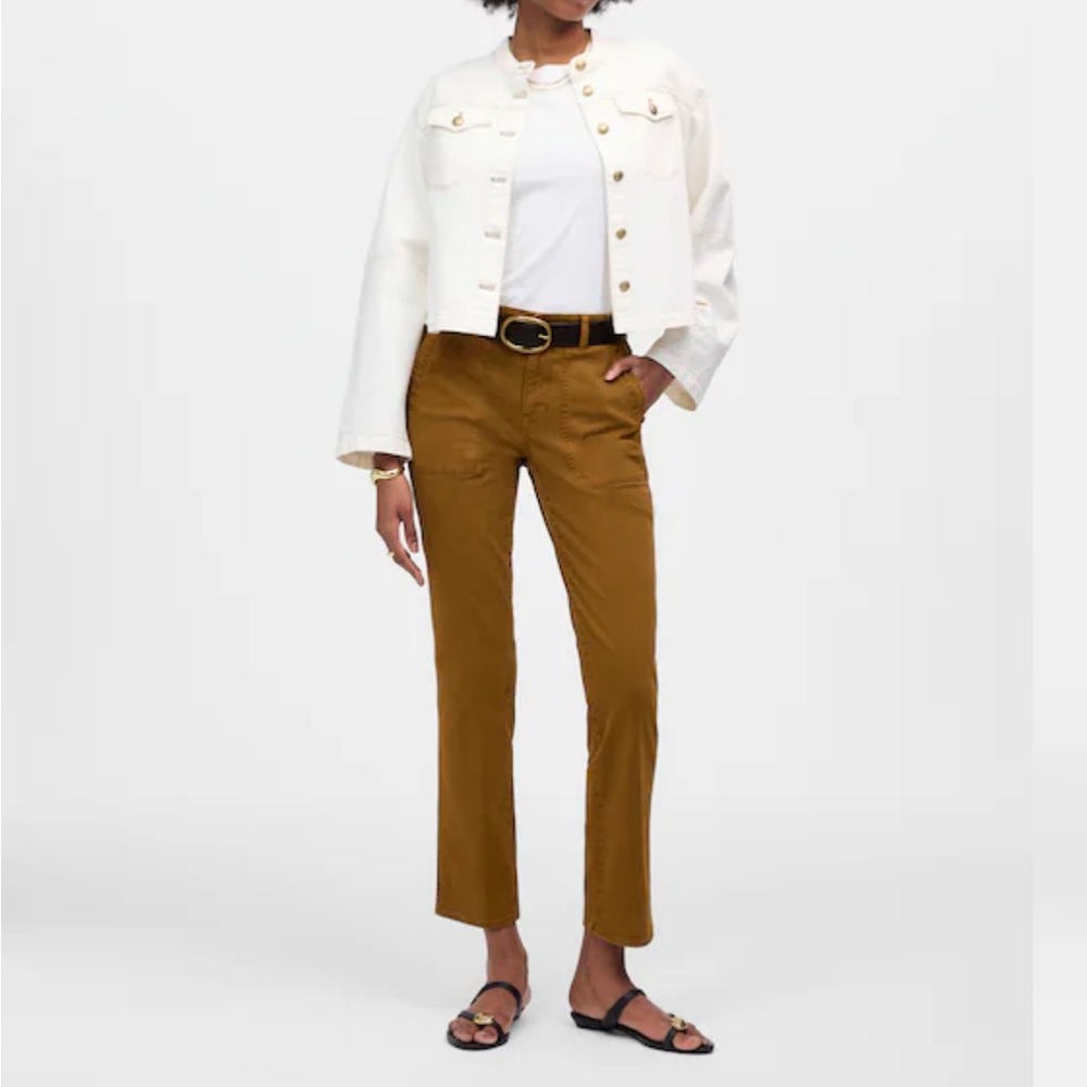 Madewell The Slim Straight Utility Pant in Garment Dye Size 28 Amber Olive EUC!